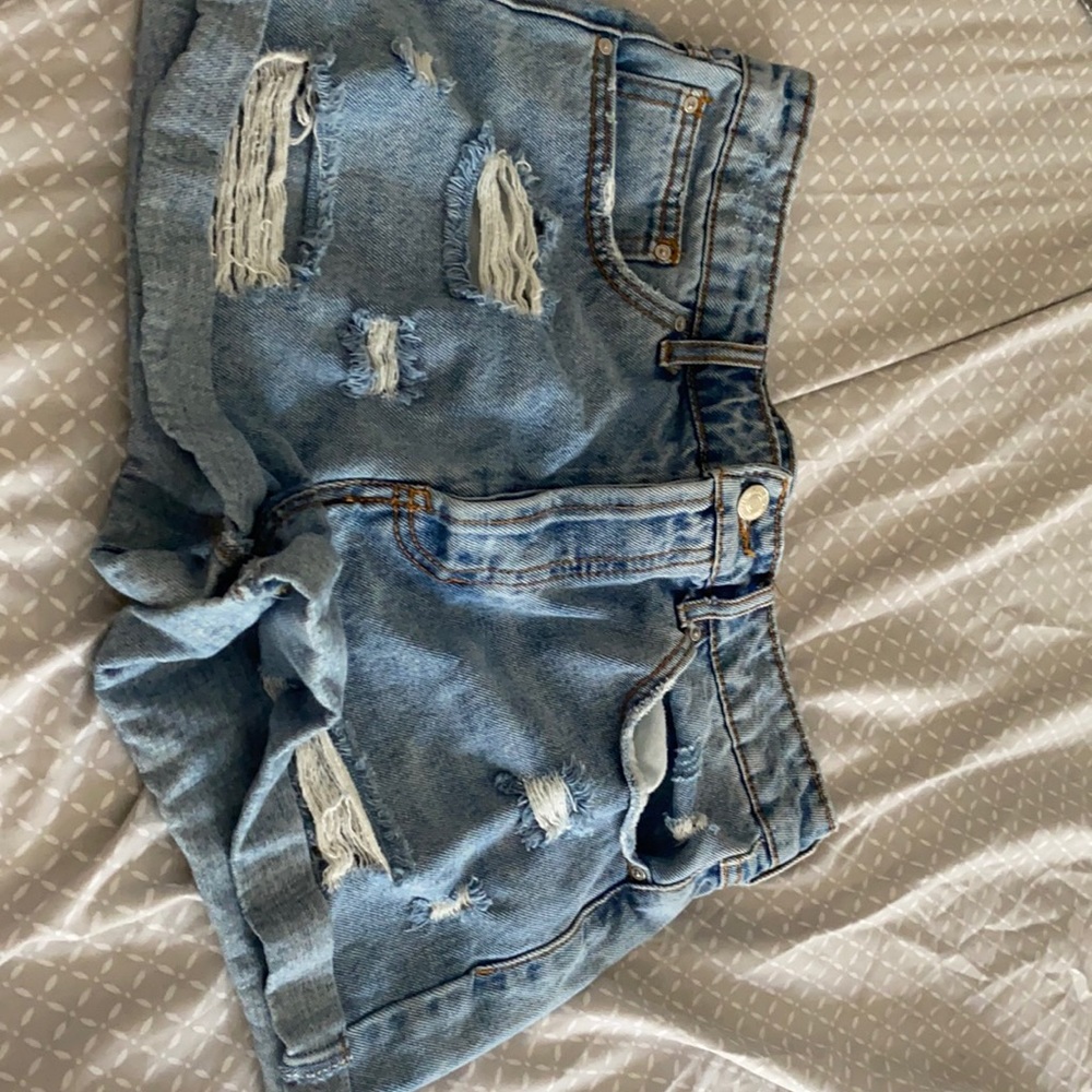 High waisted jean shorts